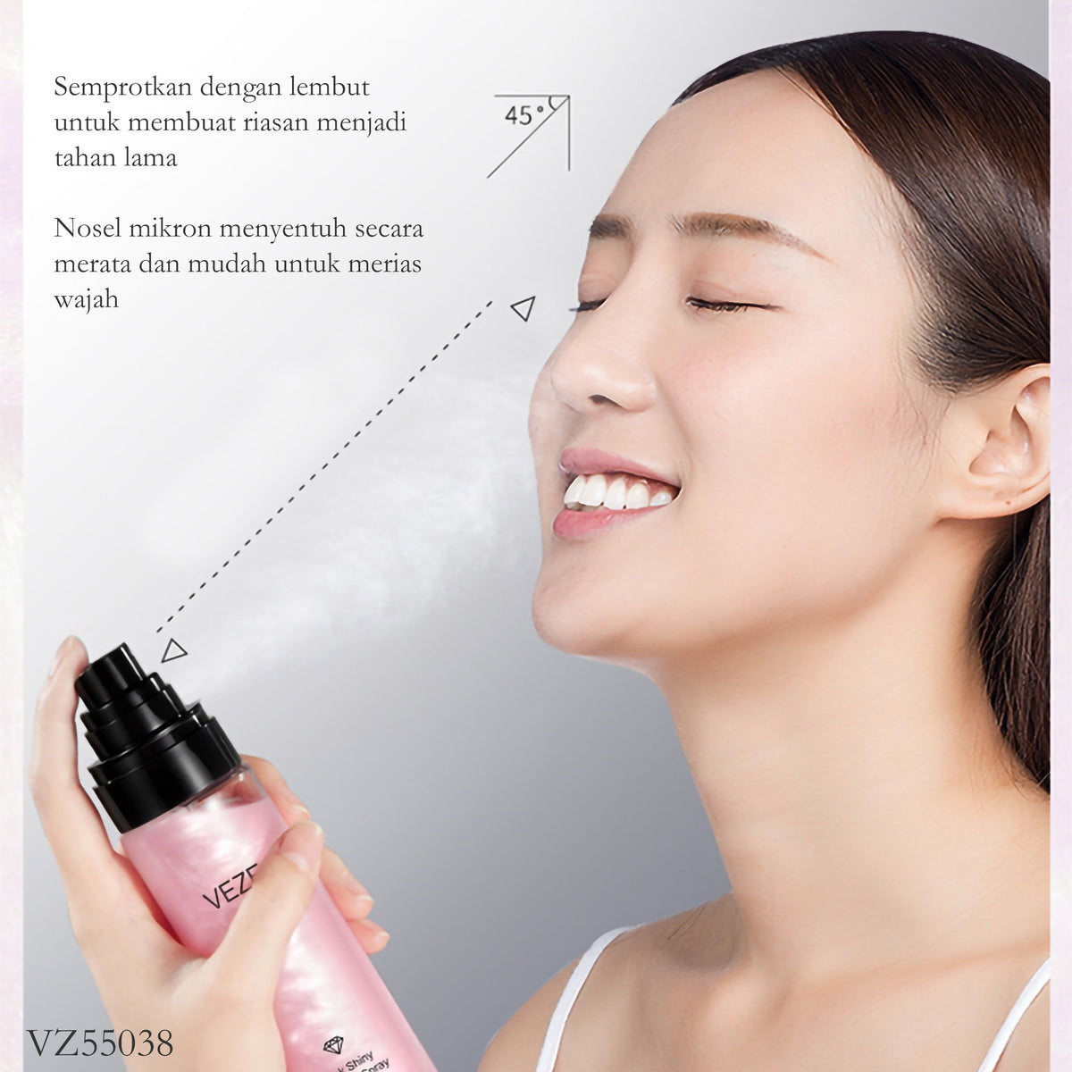 Semprotan Makeup Pink yang Memberikan Efek Glowing